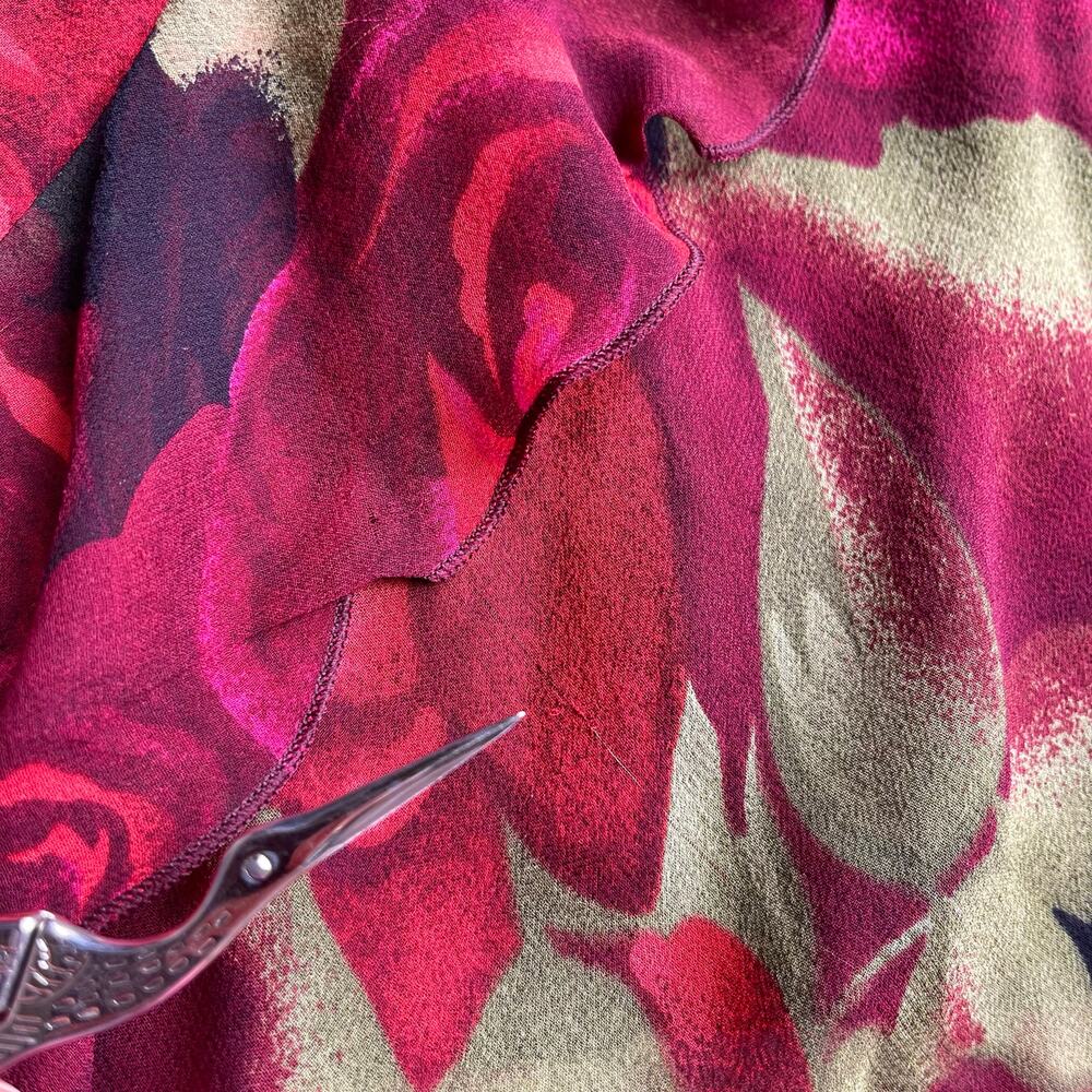 bebe 100% silk rose floral print halter‎ slip dress slipdress fairy roses red S - Picture 8 of 16